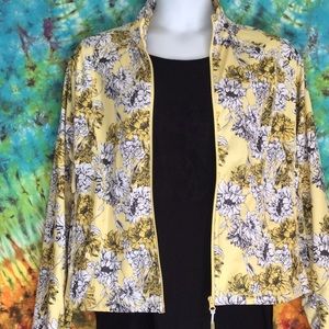 Style & Co. Sport Jackets Yellow with floral accents.